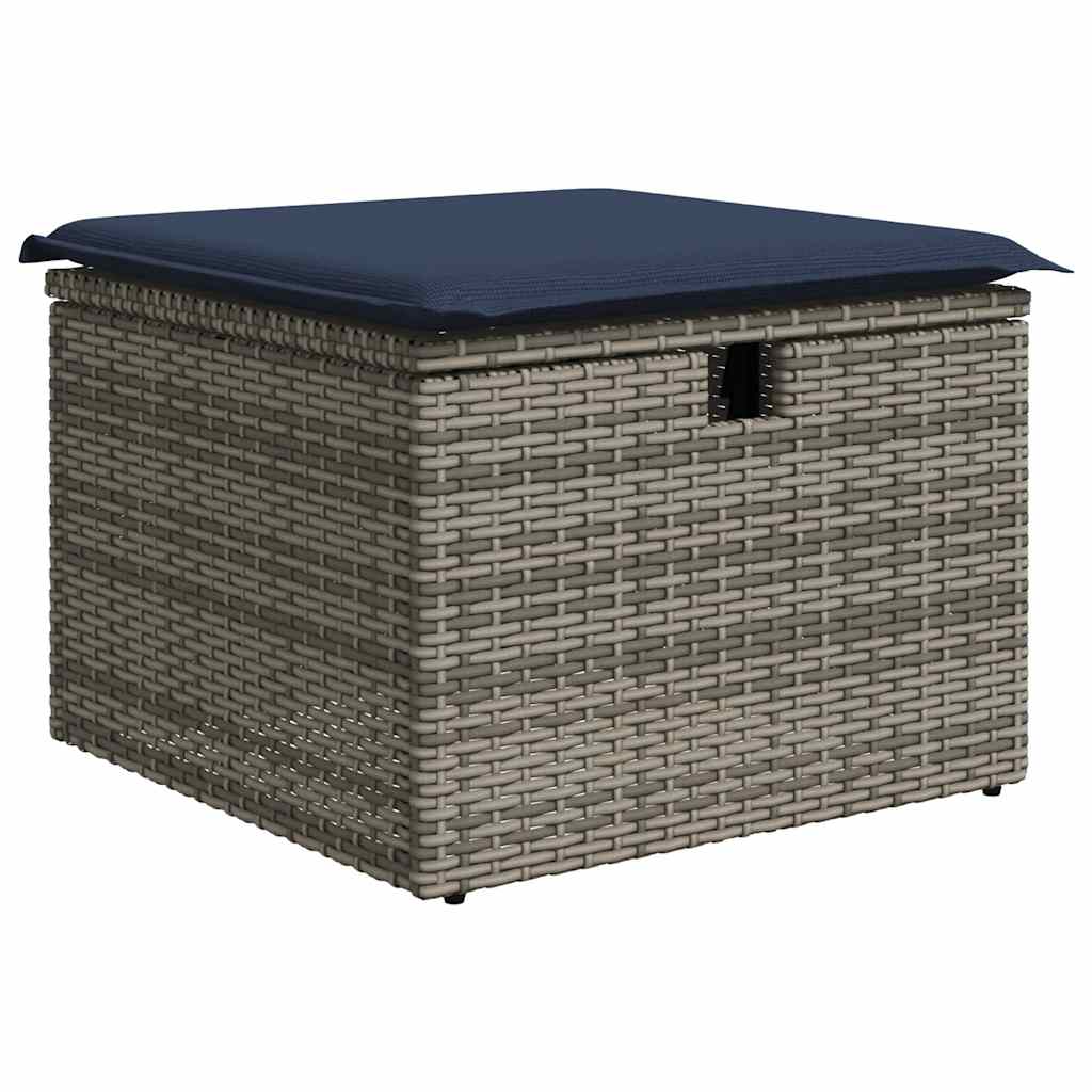 vidaXL Salon de jardin 8 pcs avec coussins gris résine tressée acacia