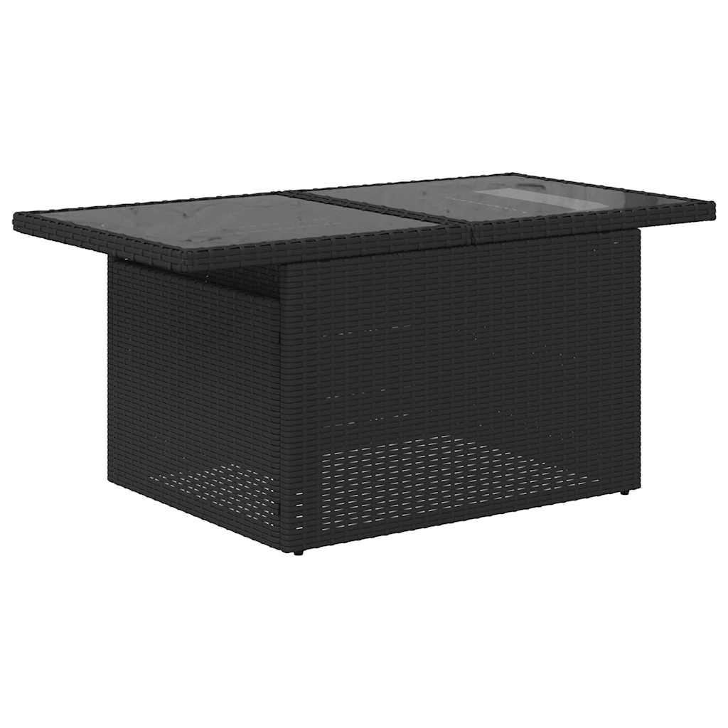 vidaXL 7-tlg. Garten-Sofagarnitur mit Kissen Grau Poly Rattan Akazie
