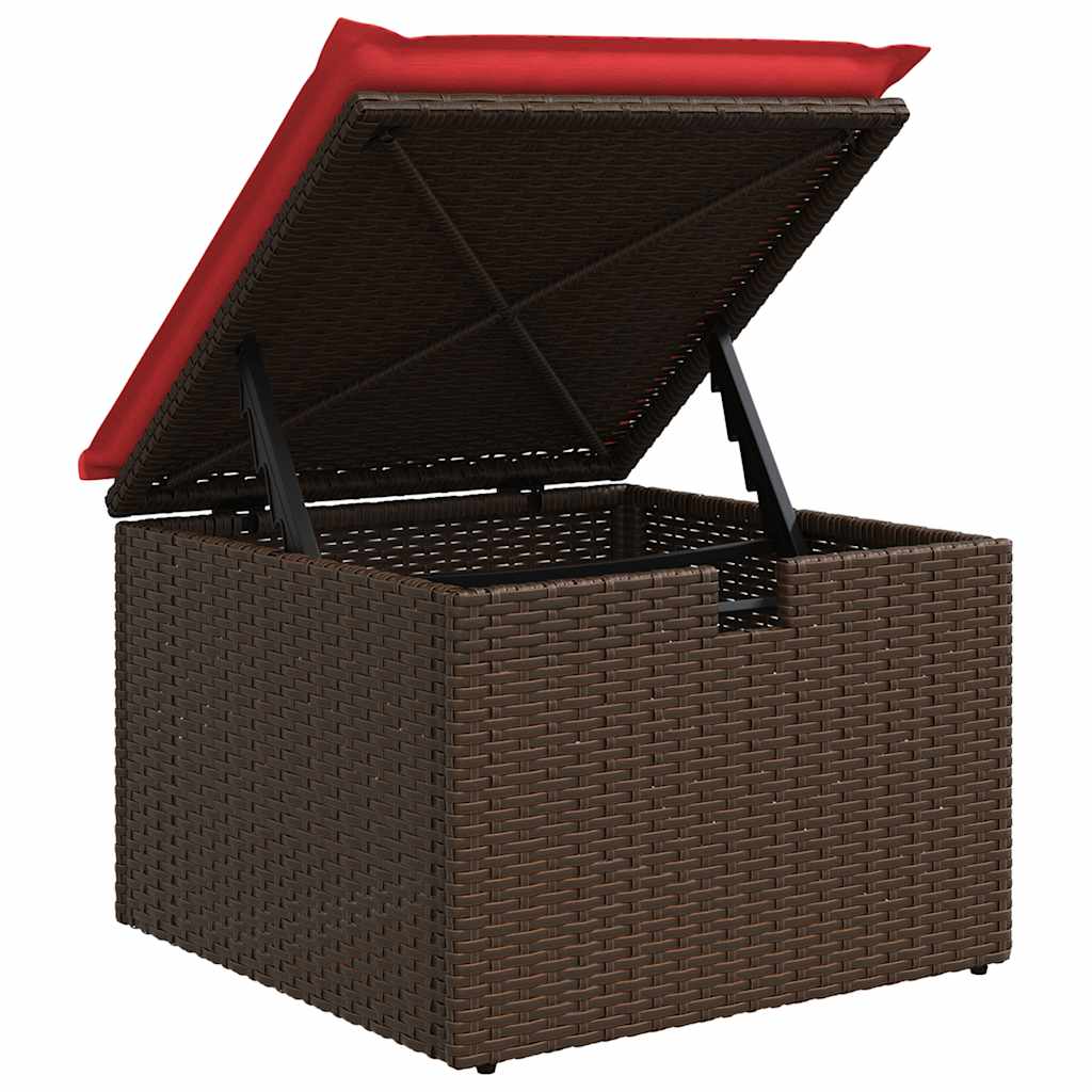 vidaXL 8-tlg. Garten-Sofagarnitur mit Kissen Braun Poly Rattan