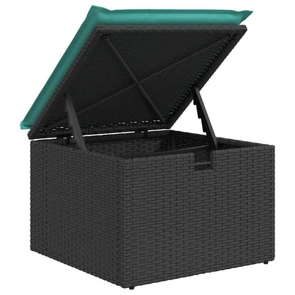 vidaXL 7-tlg. Garten-Sofagarnitur mit Kissen Grau Poly Rattan Akazie