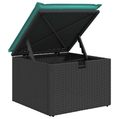 vidaXL 6-tlg. Garten-Sofagarnitur mit Kissen Grau Poly Rattan Akazie