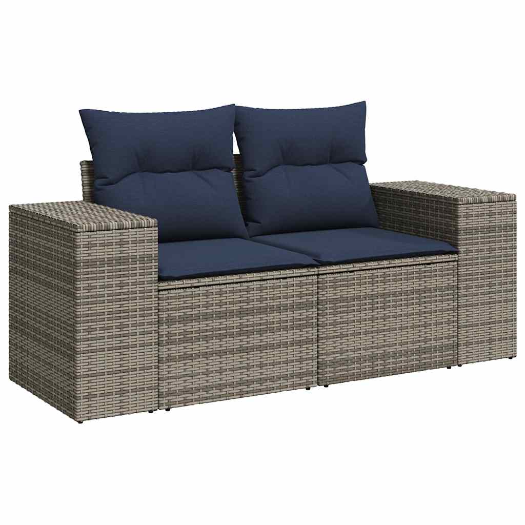 vidaXL Ensemble de canapés de jardin 6 pcs avec coussins marron résine tressée acacia