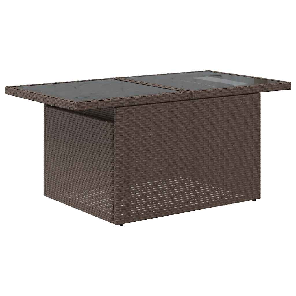 8-tlg. Garten-Sofagarnitur mit Kissen Schwarz Poly Rattan