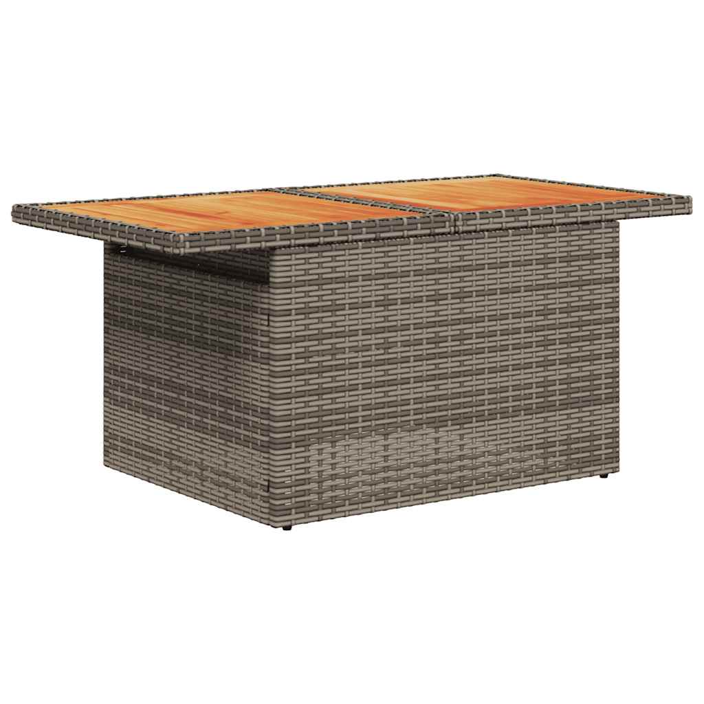 9-tlg. Garten-Sofagarnitur mit Kissen Braun Poly Rattan Akazie