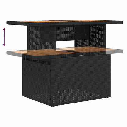 vidaXL 7-tlg. Garten-Sofagarnitur mit Kissen Braun Poly Rattan Akazie