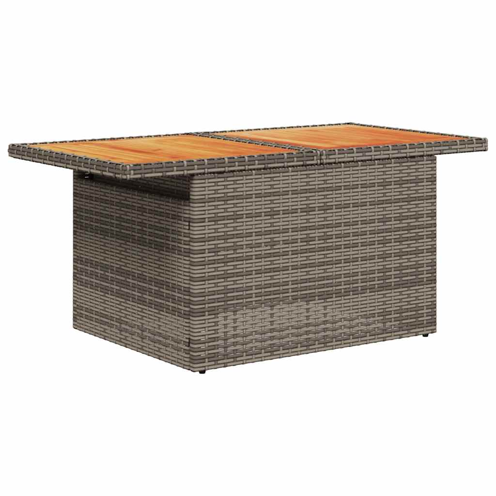 vidaXL Salon de jardin 6 pcs avec coussins Gris Résine tressée Bois d'acacia
