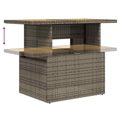 vidaXL Salon de jardin 6 pcs avec coussins Gris Résine tressée Bois d'acacia