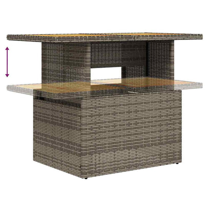 vidaXL Ensemble de canapés de jardin 7 pcs avec coussins Gris Résine tressée