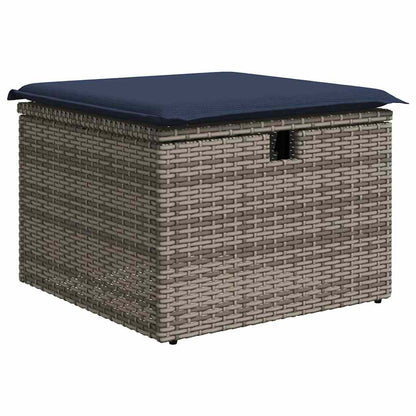 vidaXL Ensemble de canapés de jardin 7 pcs avec coussins Gris Résine tressée