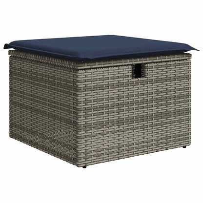 vidaXL Salon de jardin 6 pcs avec coussins Gris résine tressée Acacia