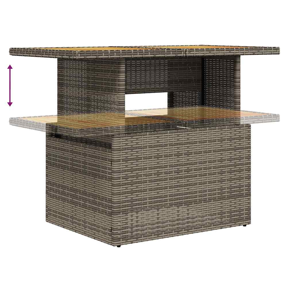 vidaXL Salon de jardin 6 pcs avec coussins Gris résine tressée Acacia