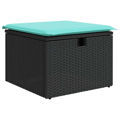vidaXL 7-tlg. Garten-Sofagarnitur mit Kissen Braun Poly Rattan Akazie