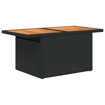 vidaXL 7-tlg. Garten-Sofagarnitur mit Kissen Braun Poly Rattan Akazie