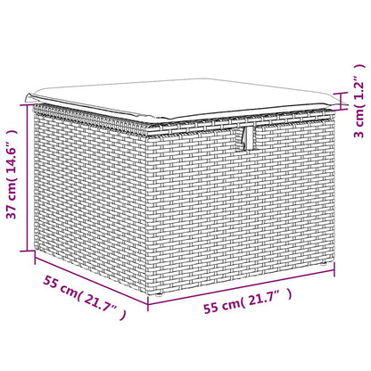 vidaXL 2-tlg. Garten-Sofagarnitur mit Kissen Grau Poly Rattan Akazie