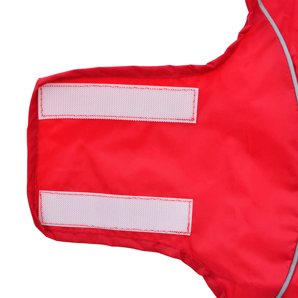 Hunde Regenmantel mit Reflexstreifen Polyester Rot S