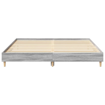 Bettgestell ohne Matratze Grau Sonoma 200x200 cm Holzwerkstoff