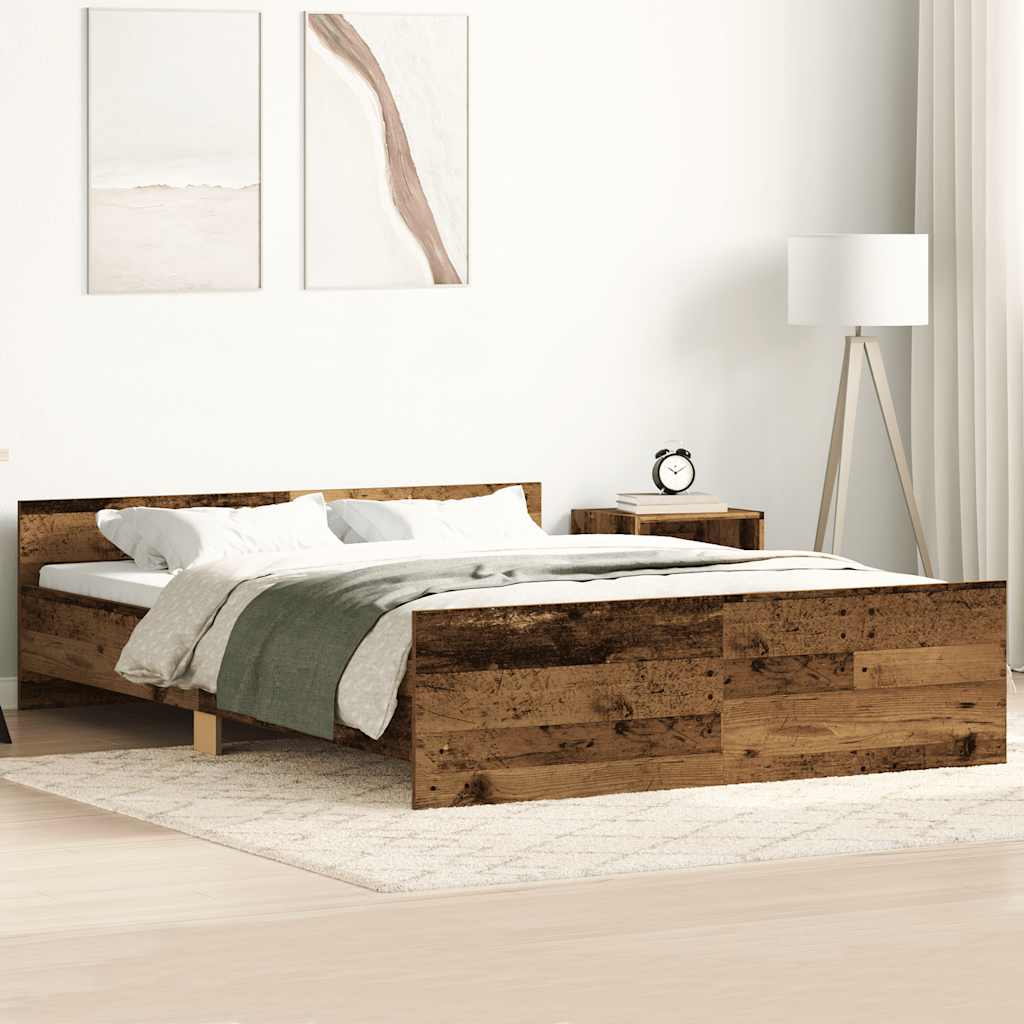 vidaXL Bettgestell ohne Matratze Altholz-Optik 120x200cm Holzwerkstoff