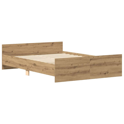 vidaXL Bettgestell ohne Matratze Artisan-Eiche 120x200cm Holzwerkstoff