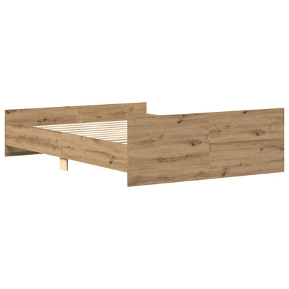 vidaXL Bettgestell ohne Matratze Artisan-Eiche 120x200cm Holzwerkstoff