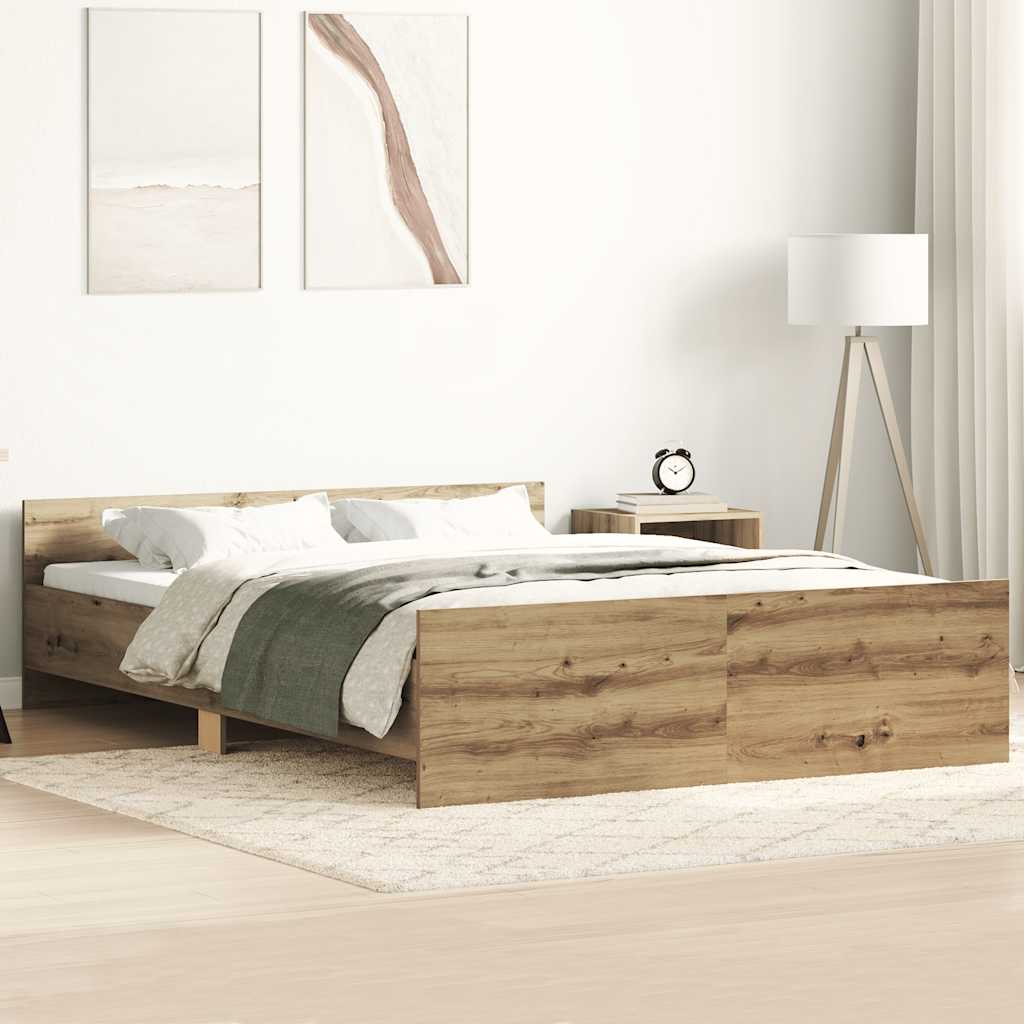vidaXL Bettgestell ohne Matratze Artisan-Eiche 120x200cm Holzwerkstoff