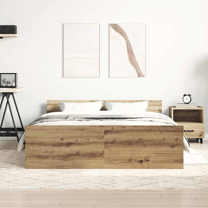 vidaXL Bettgestell ohne Matratze Artisan-Eiche 150x200cm Holzwerkstoff