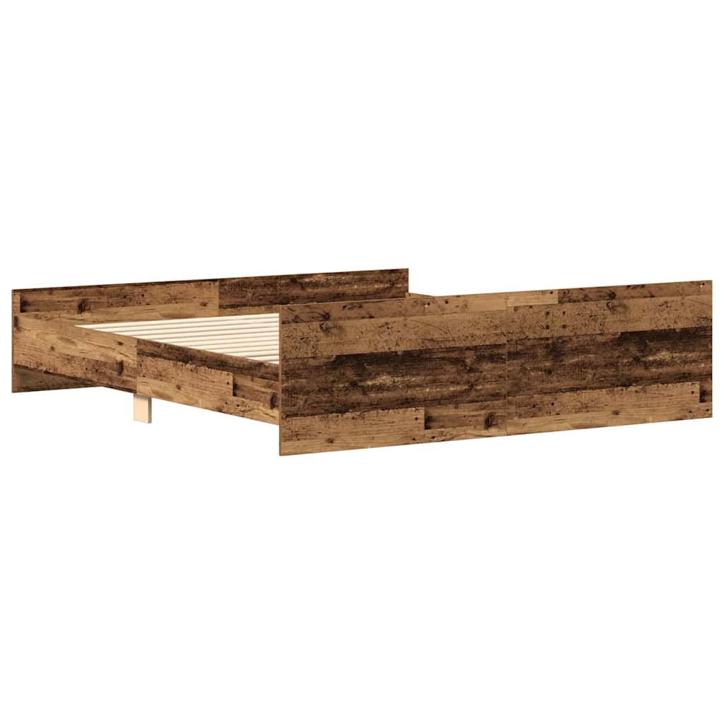 vidaXL Bettgestell ohne Matratze Altholz-Optik 180x200cm Holzwerkstoff