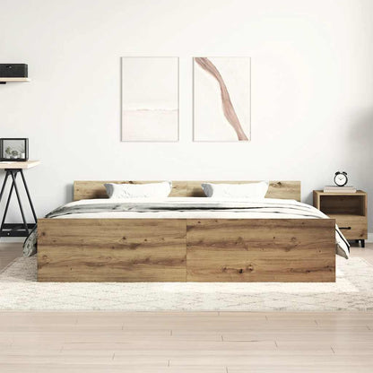 vidaXL Bettgestell ohne Matratze Artisan-Eiche 180x200cm Holzwerkstoff