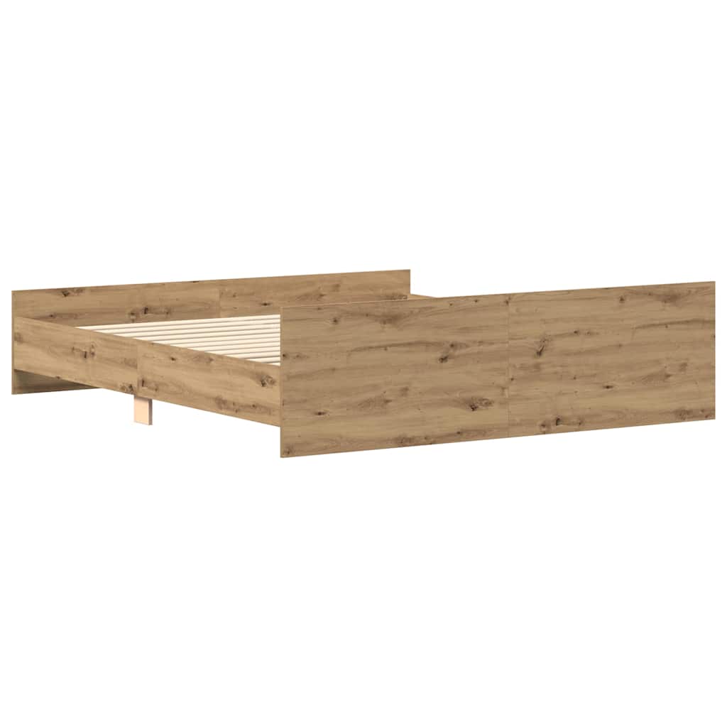 vidaXL Bettgestell ohne Matratze Artisan-Eiche 180x200cm Holzwerkstoff