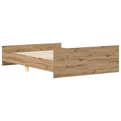 vidaXL Bettgestell ohne Matratze Artisan-Eiche 120x190cm Holzwerkstoff