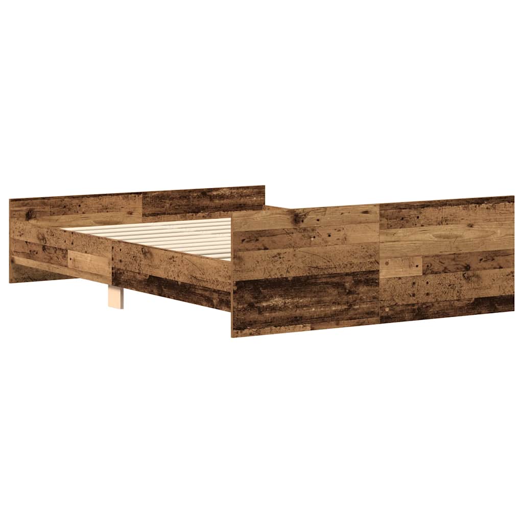 vidaXL Bettgestell ohne Matratze Altholz-Optik 140x190cm Holzwerkstoff