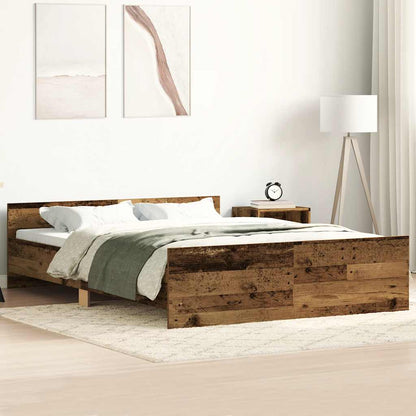 vidaXL Bettgestell ohne Matratze Altholz-Optik 140x190cm Holzwerkstoff