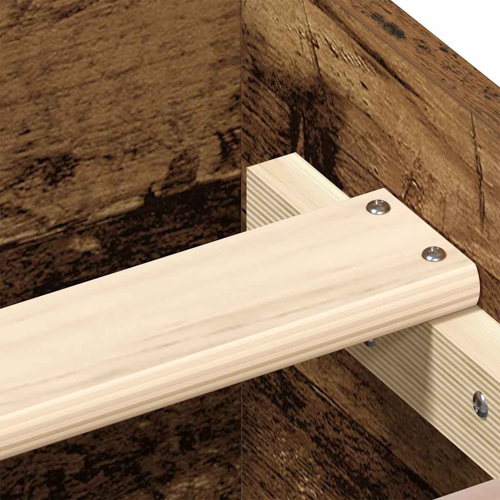 vidaXL Bettgestell ohne Matratze Altholz-Optik 135x190cm Holzwerkstoff