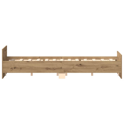 vidaXL Bettgestell ohne Matratze Artisan-Eiche 135x190cm Holzwerkstoff