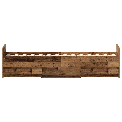 vidaXL Bettgestell ohne Matratze Altholz-Optik 100x200cm Holzwerkstoff