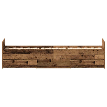vidaXL Bettgestell ohne Matratze Altholz-Optik 90x190cm Holzwerkstoff