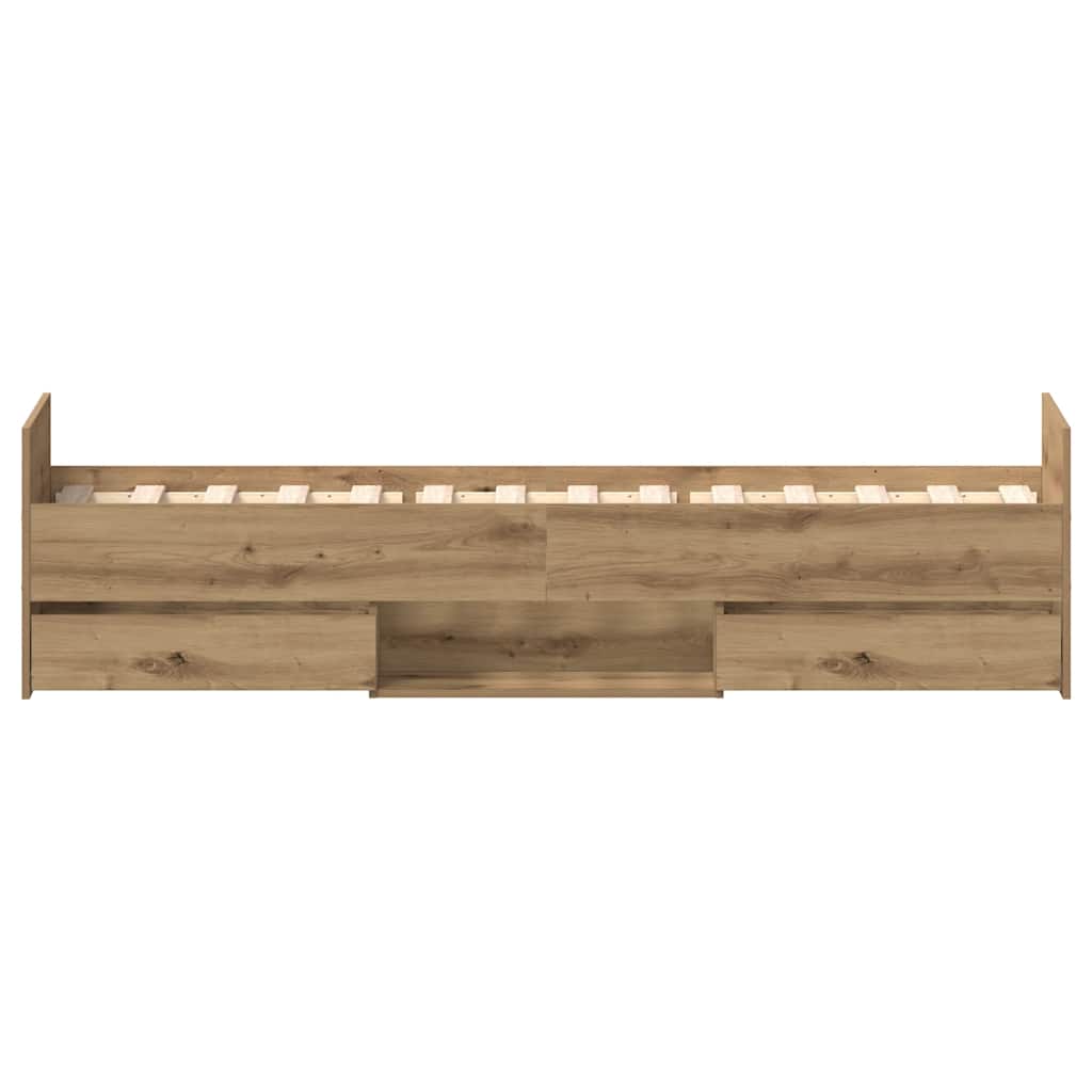 Bettgestell ohne Matratze Artisan-Eiche 90x190cm Holzwerkstoff