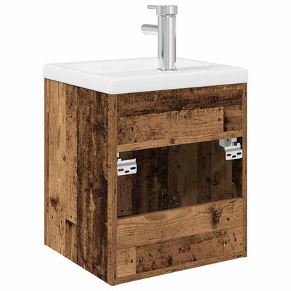 vidaXL Waschbeckenunterschrank mit Einbaubecken und Wasserhahn