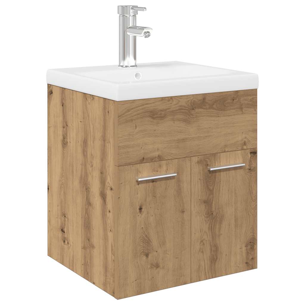 vidaXL Waschbeckenunterschrank mit Einbaubecken und Wasserhahn