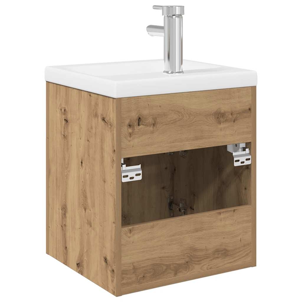 vidaXL Waschbeckenunterschrank mit Einbaubecken und Wasserhahn