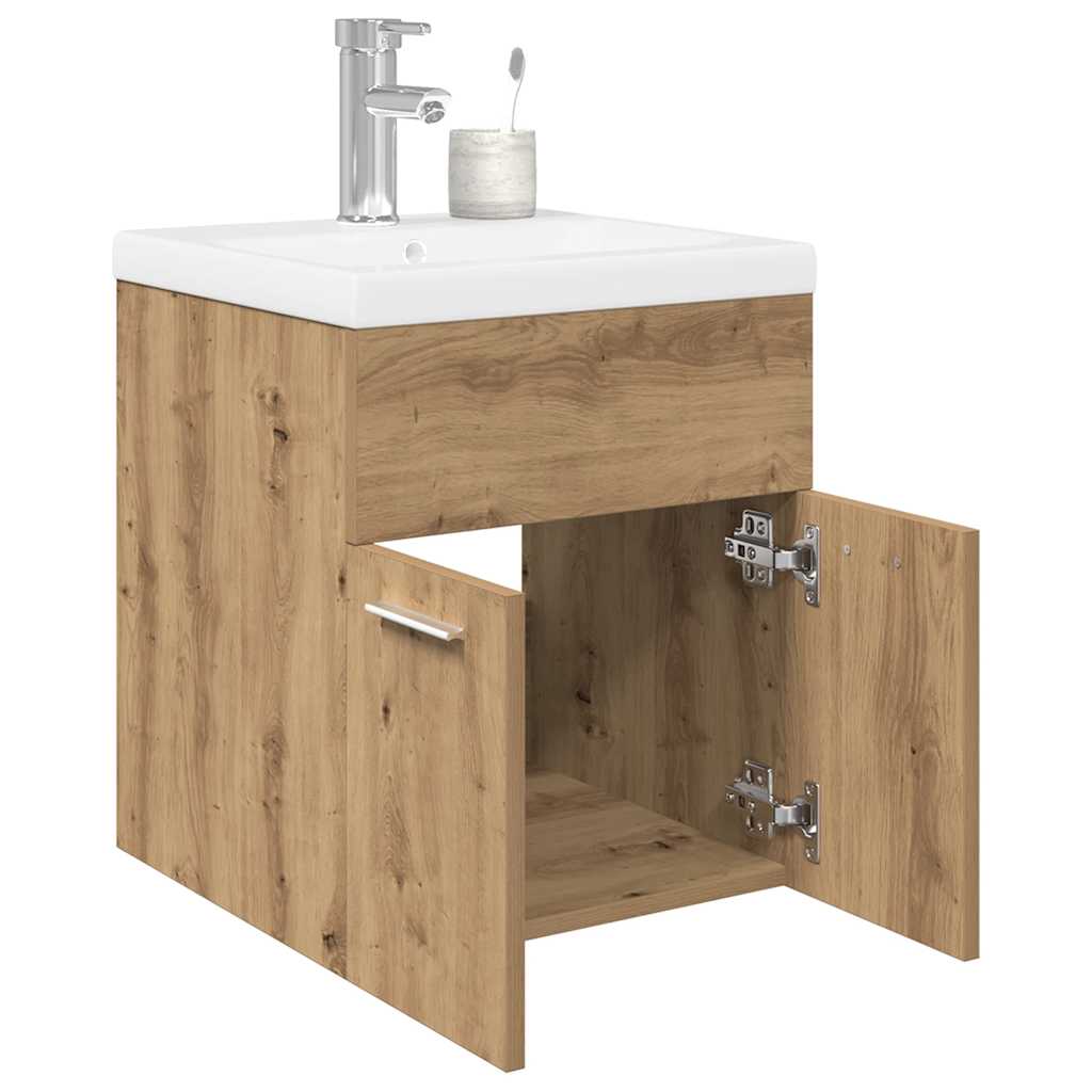 vidaXL Waschbeckenunterschrank mit Einbaubecken und Wasserhahn