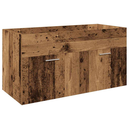 vidaXL Meuble sous-lavabo avec vasque intégrée Aspect bois de récupération