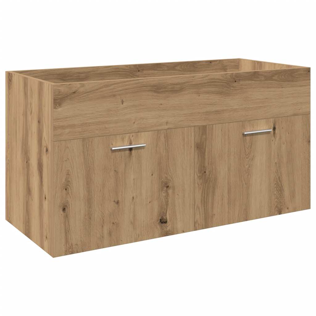 vidaXL Waschbeckenunterschrank mit Einbaubecken Artisan-Eiche