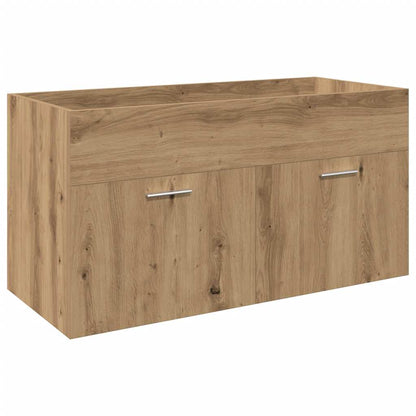 vidaXL Waschbeckenunterschrank mit Einbaubecken Artisan-Eiche