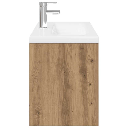 vidaXL Waschbeckenunterschrank mit Einbaubecken Artisan-Eiche