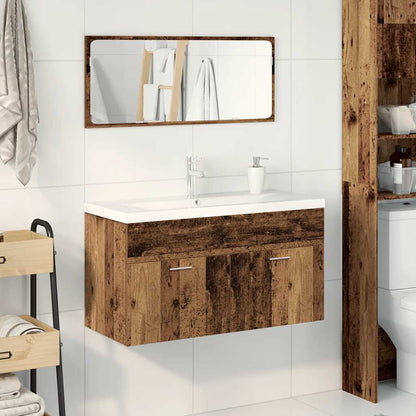 vidaXL Ensemble de meubles de salle de bain 3 pcs Effet bois de récupération Bois d'ingénierie