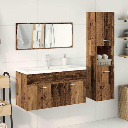 vidaXL Meuble de salle de bain 4 pcs effet bois flotté en bois d'ingénierie