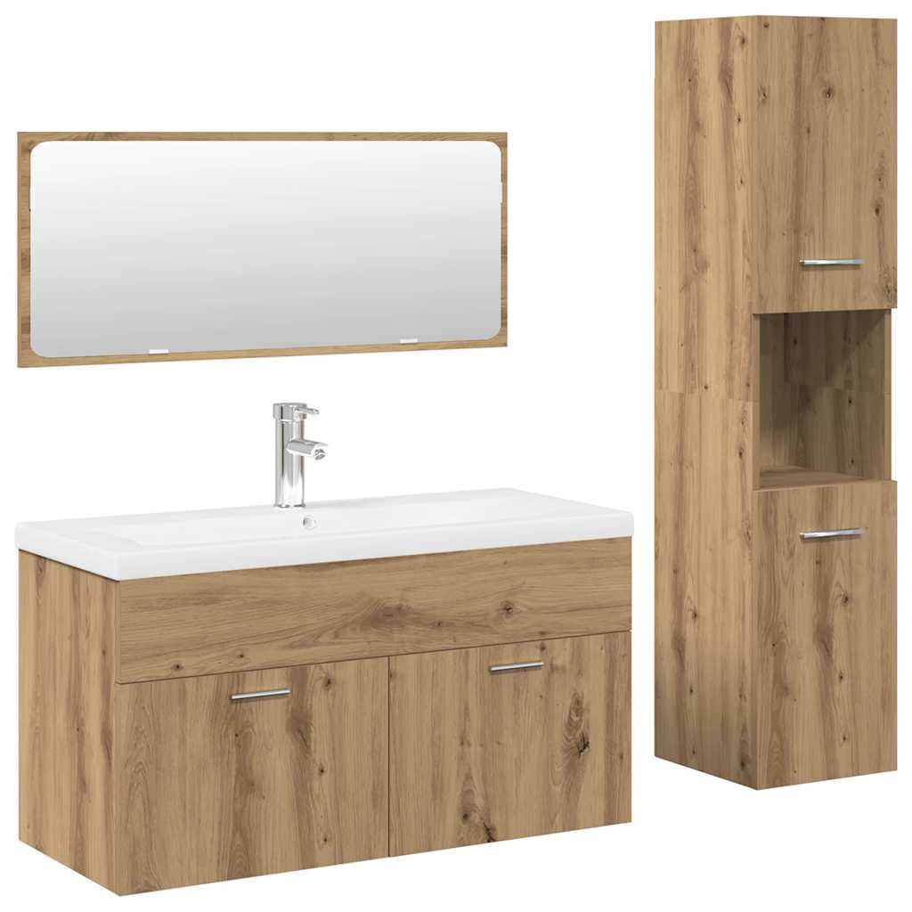 vidaXL 4-tlg. Badmöbel-Set Artisan-Eiche Holzwerkstoff