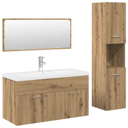 vidaXL 4-tlg. Badmöbel-Set Artisan-Eiche Holzwerkstoff