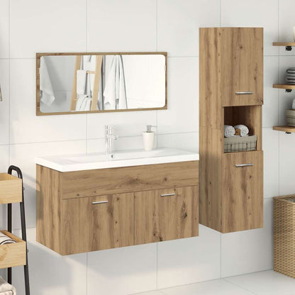 vidaXL 4-tlg. Badmöbel-Set Artisan-Eiche Holzwerkstoff