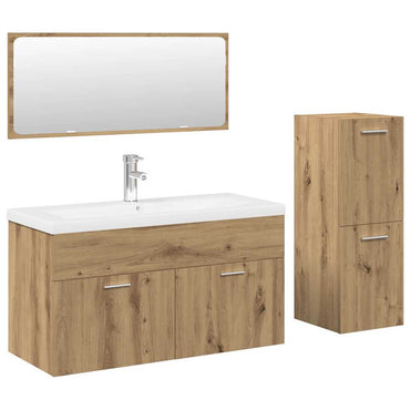 vidaXL Ensemble de meubles de salle de bain 4 pcs Chêne artisanal Bois d'ingénierie